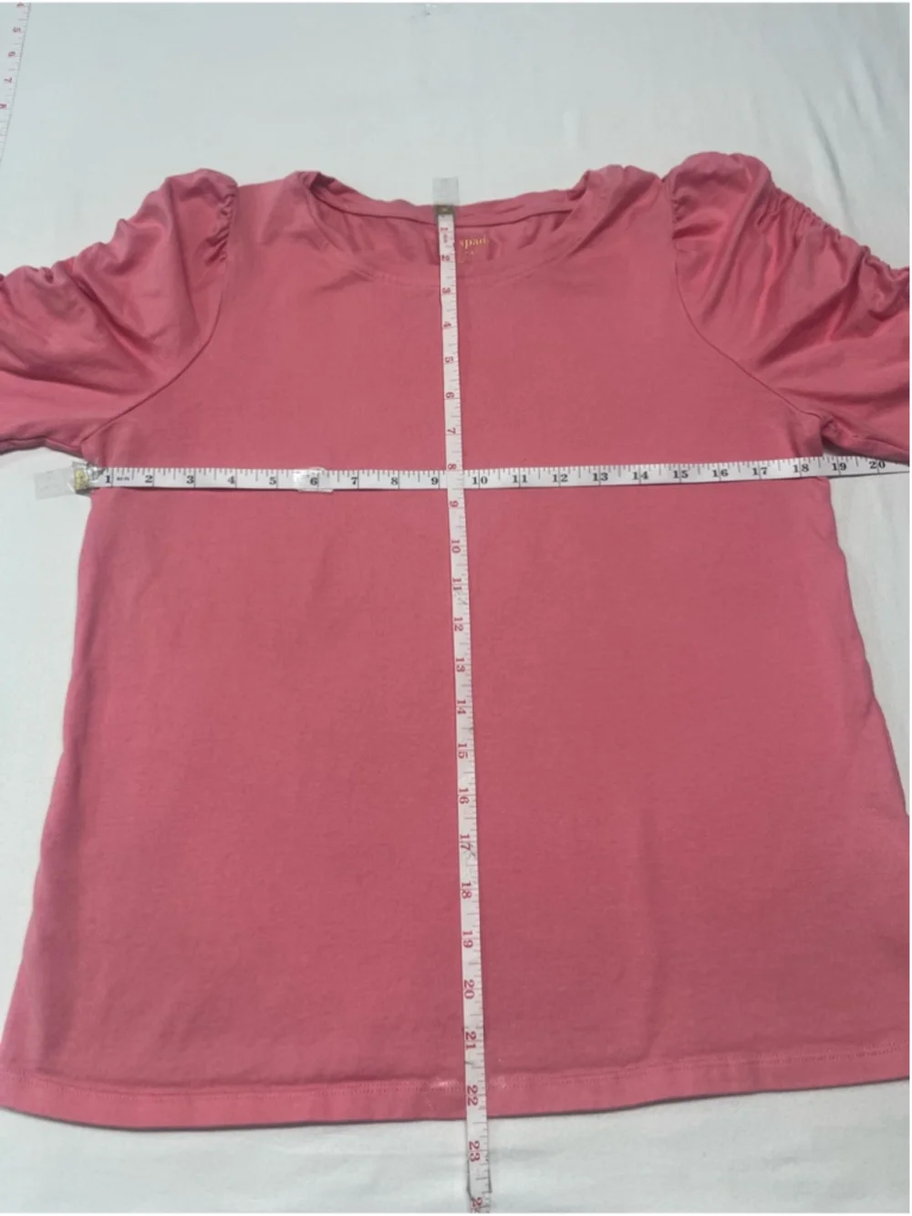 kate spade Pink Puff-Sleeve Crewneck Tee  Casual every day work Travel 1513